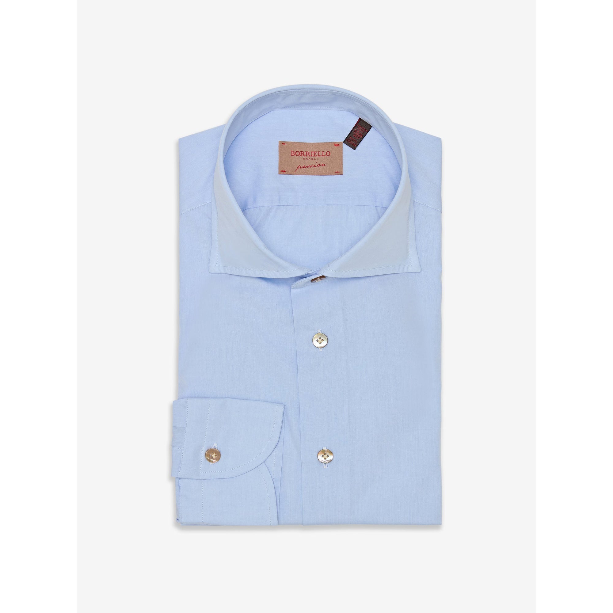 Açık Mavi Sea Island Cotton El Yapımı Gömlek