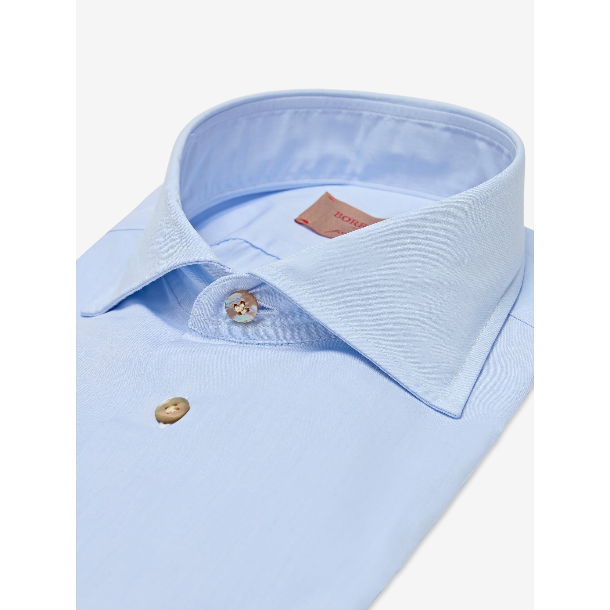 Açık Mavi Sea Island Cotton El Yapımı Gömlek