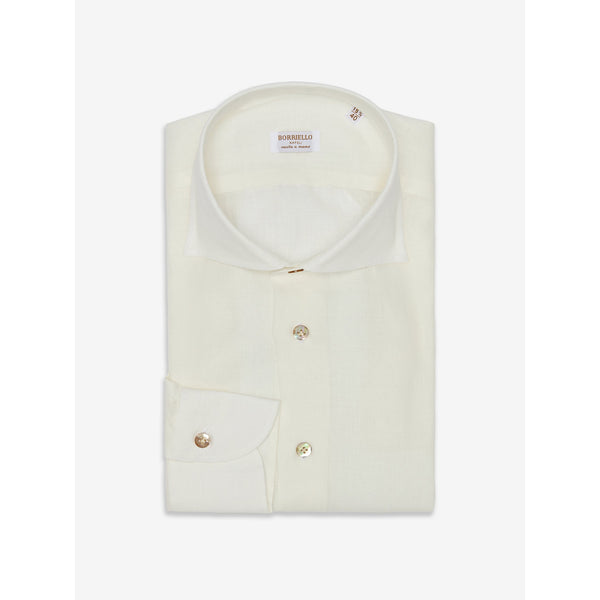 Beyaz El Yapımı Keten Gömlek