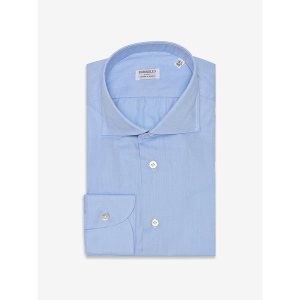 Mavi Poplin El Yapımı Gömlek