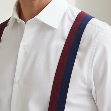 Lacivert Bordo Şeritli Pantolon Askısı