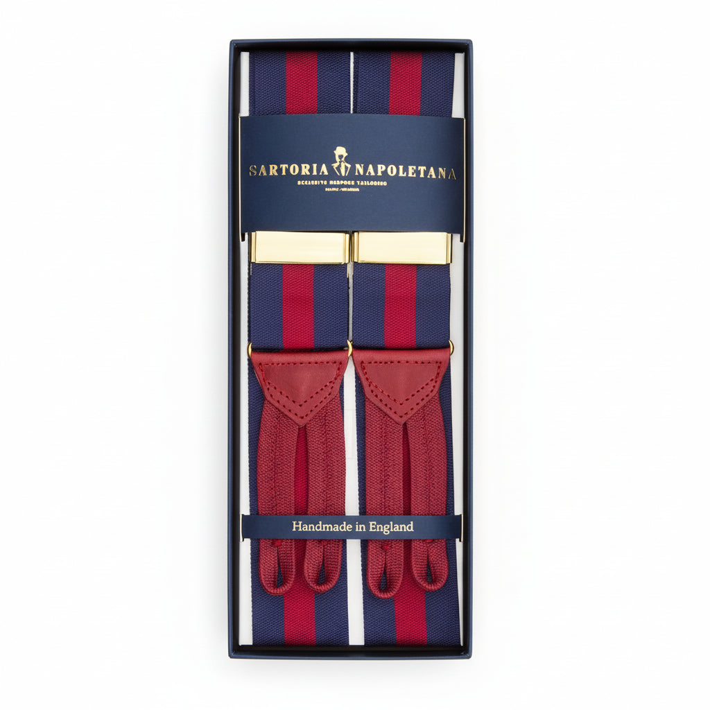 Lacivert Bordo Şeritli Pantolon Askısı
