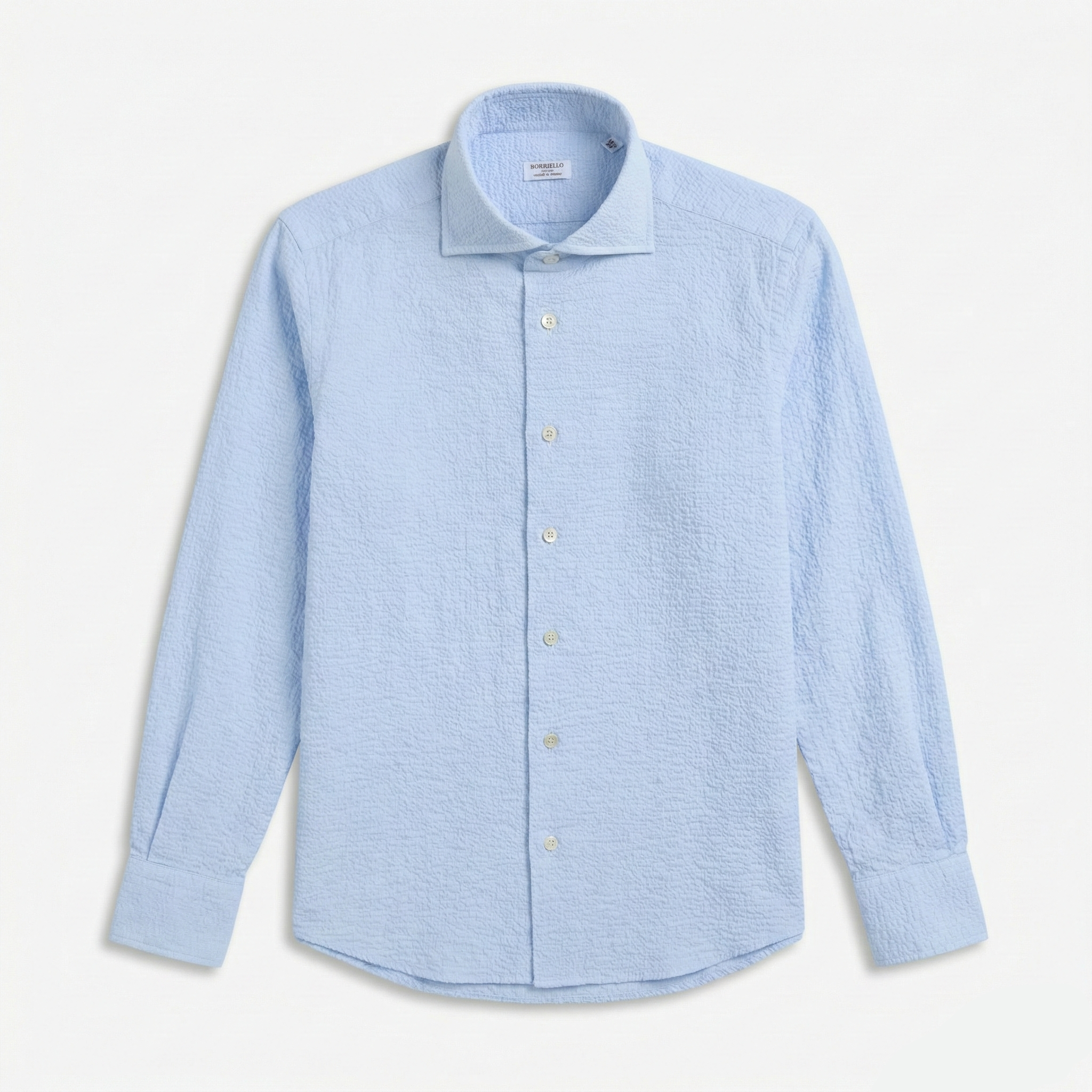 Açık Mavi Gömlek - Gofre Dokuma
