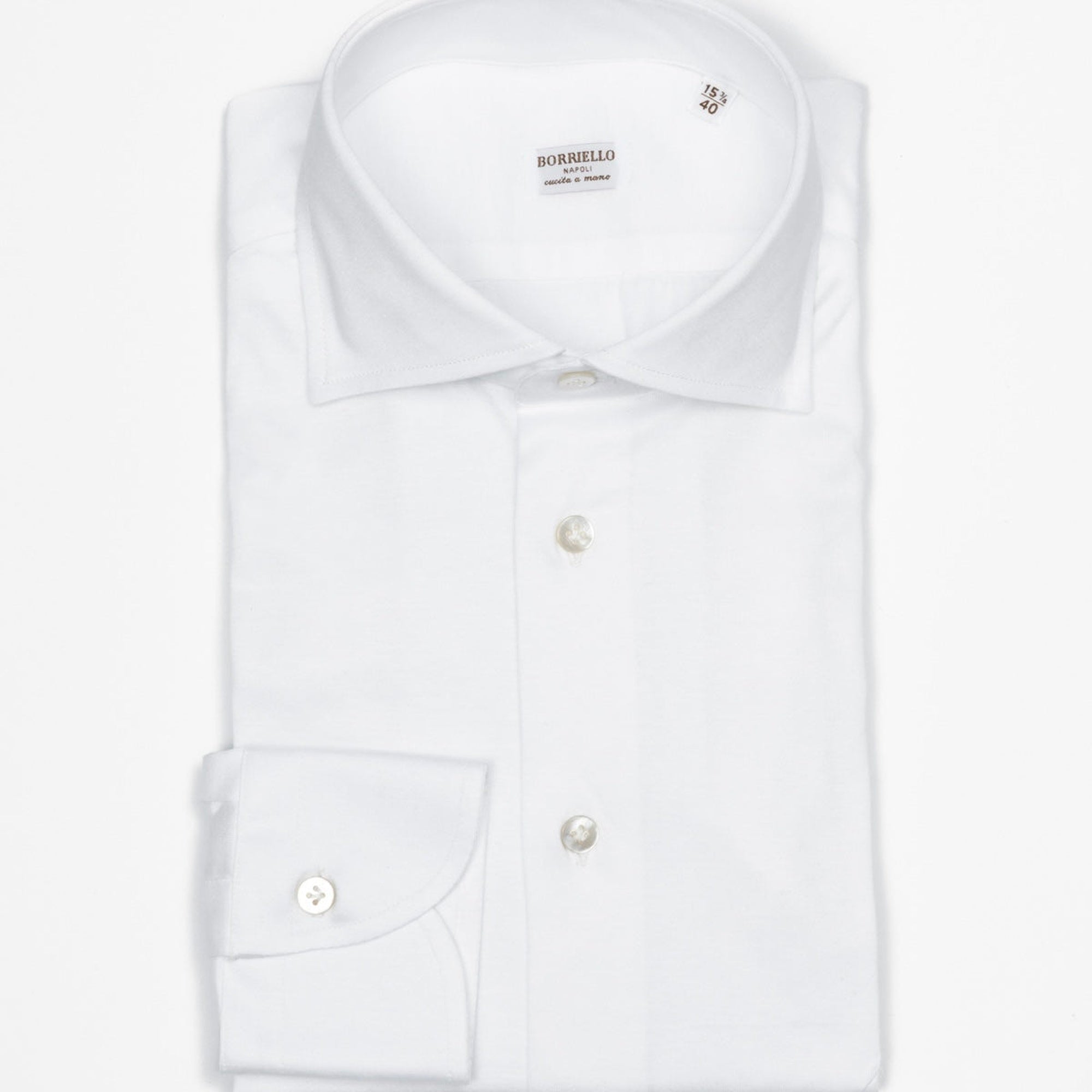 Beyaz Jersey Cotton El Yapımı Gömlek