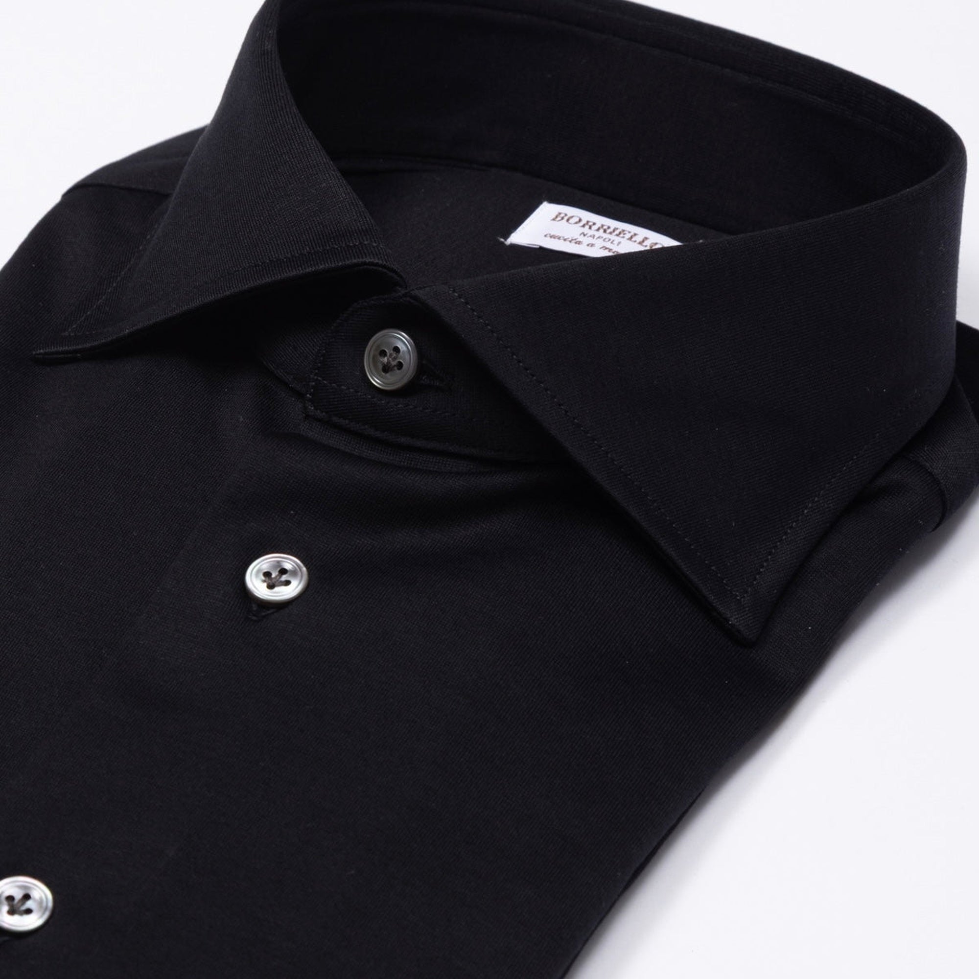 Siyah Jersey Cotton El Yapımı Gömlek
