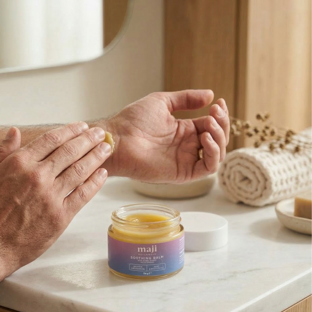 Bonherre mağazasından Maji Botanicals Soothing bariyer onarıcı balm, kenevir ve hodan yağlı yerli üretim doğal bakım.