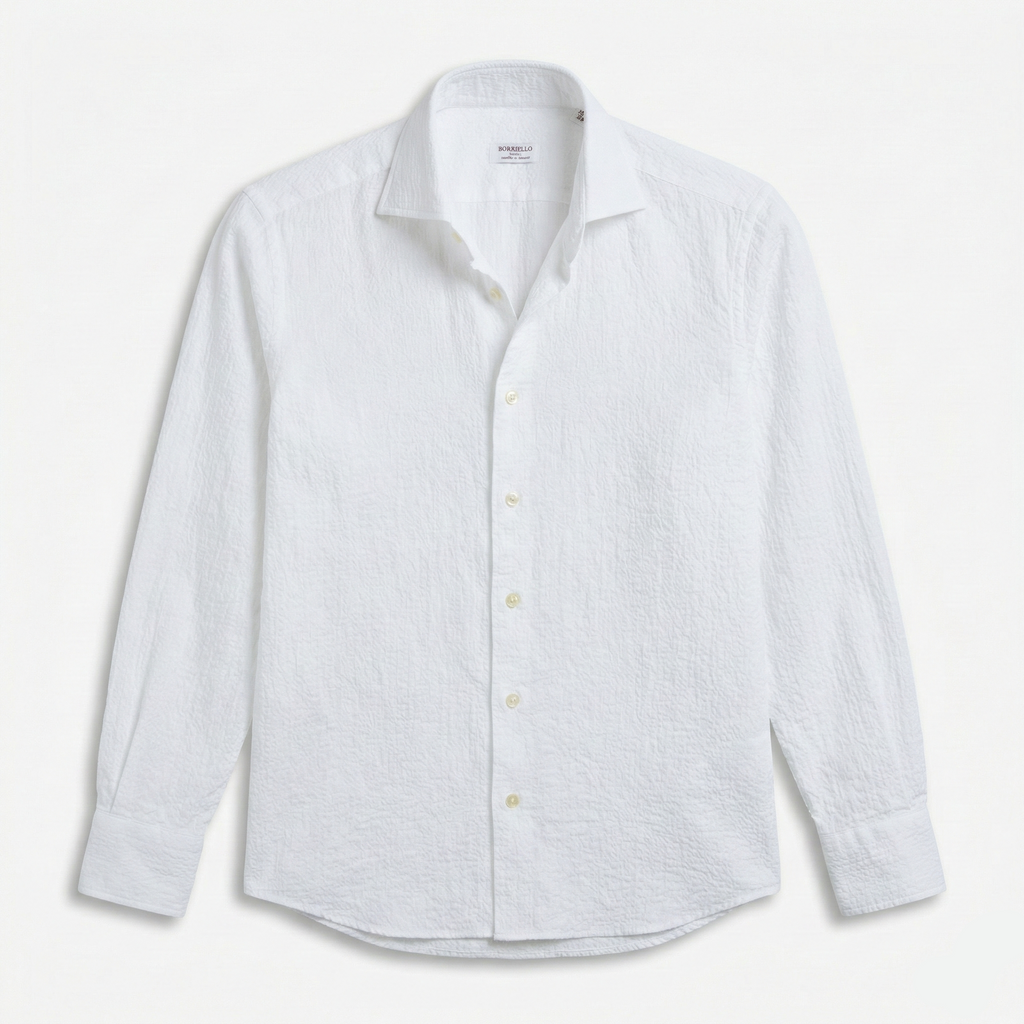 Beyaz Gömlek - Gofre Dokuma