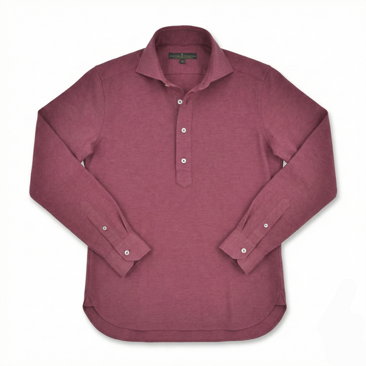 Cenova Pike Pamuk Polo Kesim Gömlek - Bordo