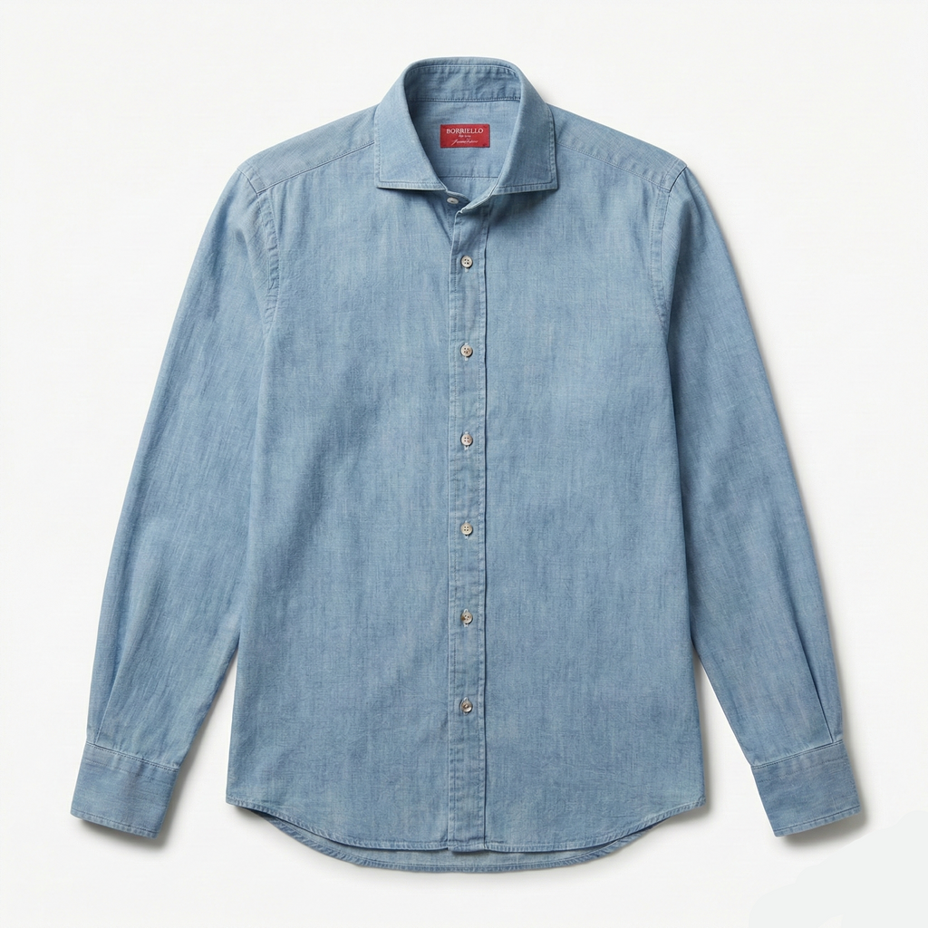 Chambray Denim Gömlek - Açık Mavi