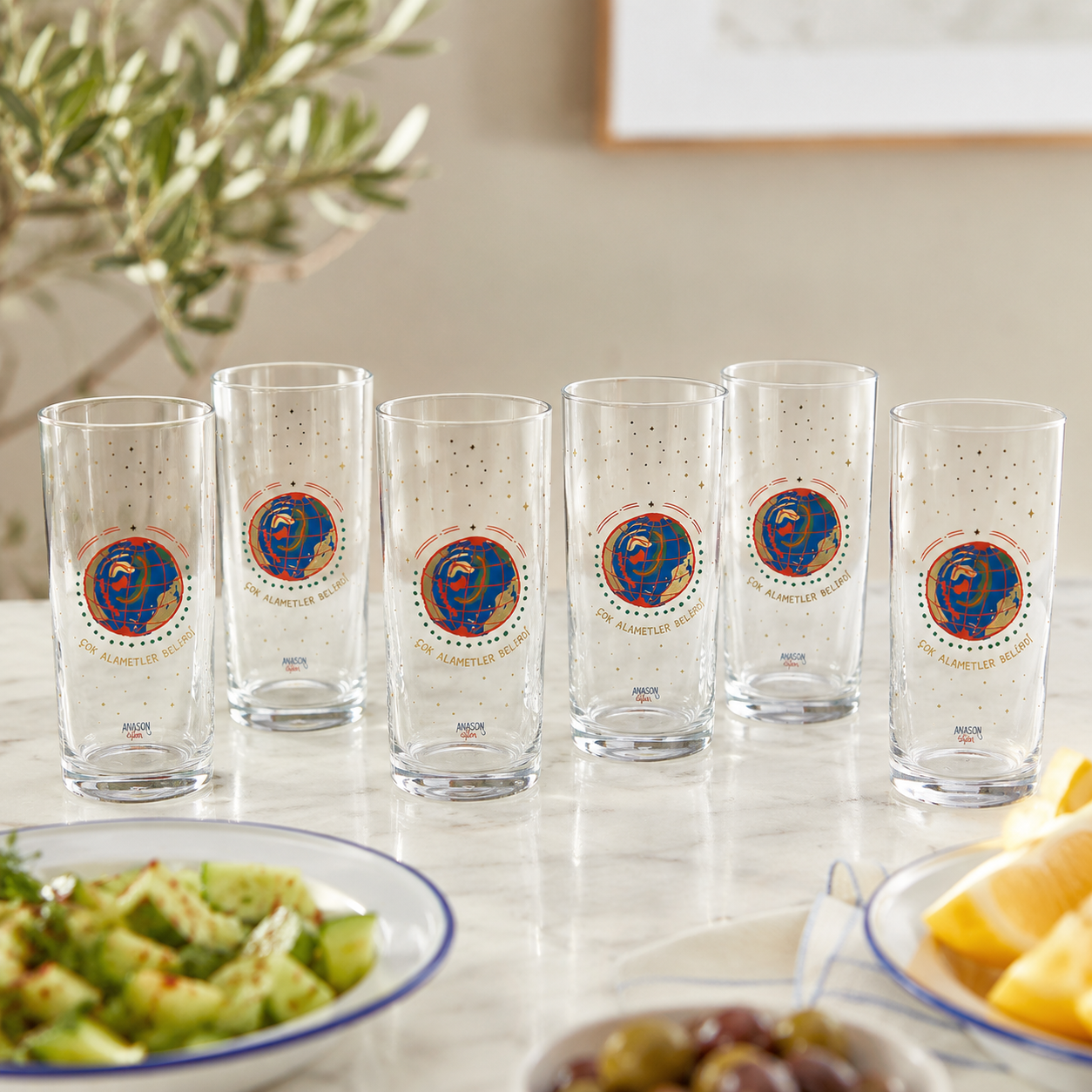 Many Signs Appeared - Raki Glass Set of 6