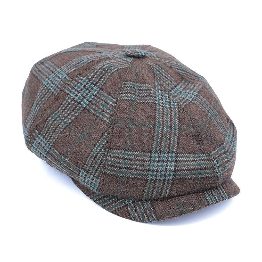 Yün 30's 8 Panel Glencheck Flanel Şapka - Bonherre