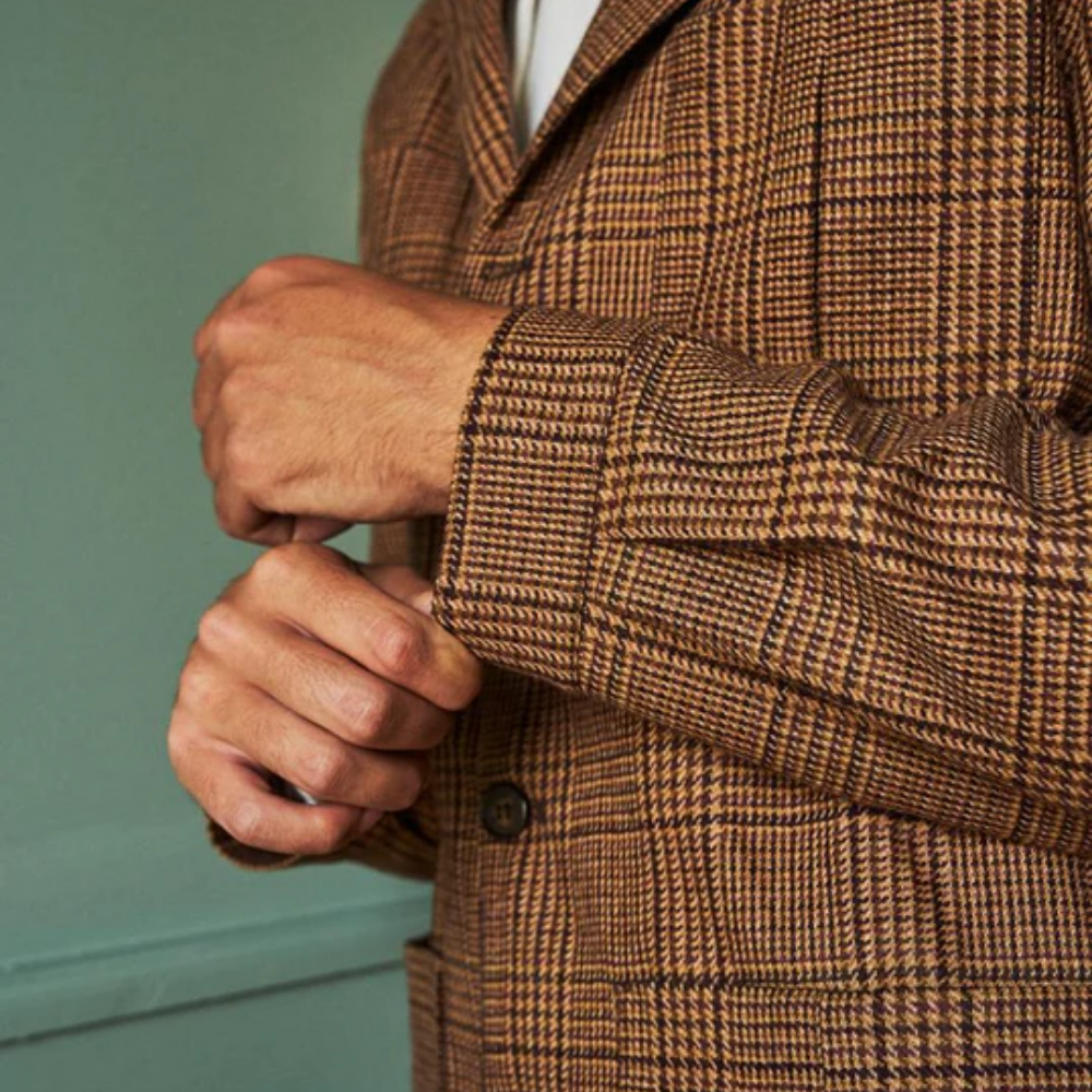 John'un Ceketi Kahverengi Glencheck