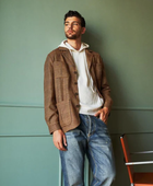 John'un Ceketi Kahverengi Glencheck