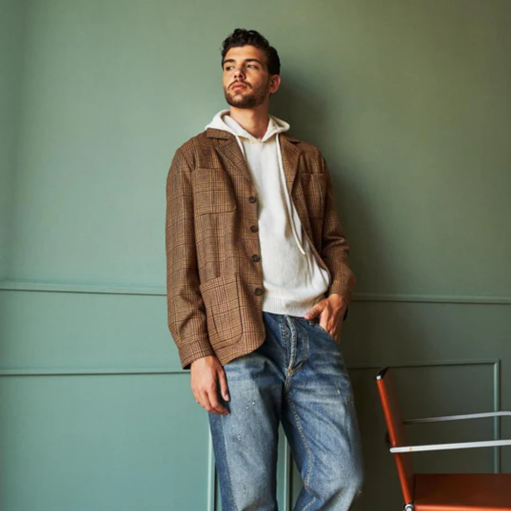 John'un Ceketi Kahverengi Glencheck