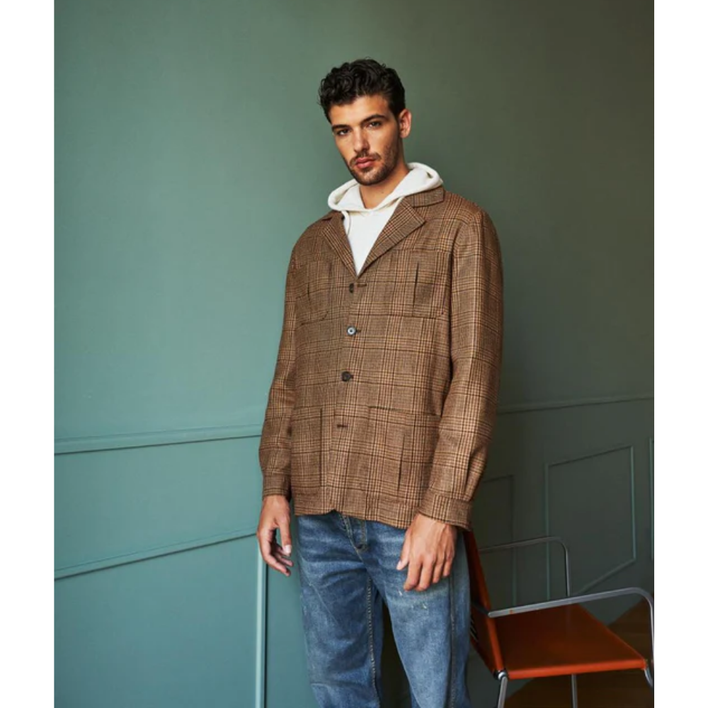 John'un Ceketi Kahverengi Glencheck