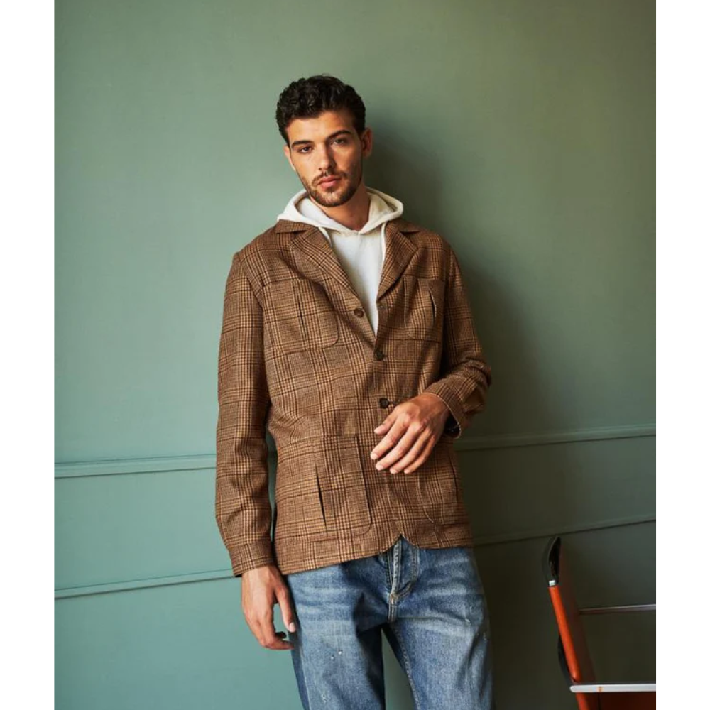 John'un Ceketi Kahverengi Glencheck