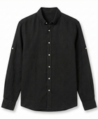 Keten Gömlek - Siyah