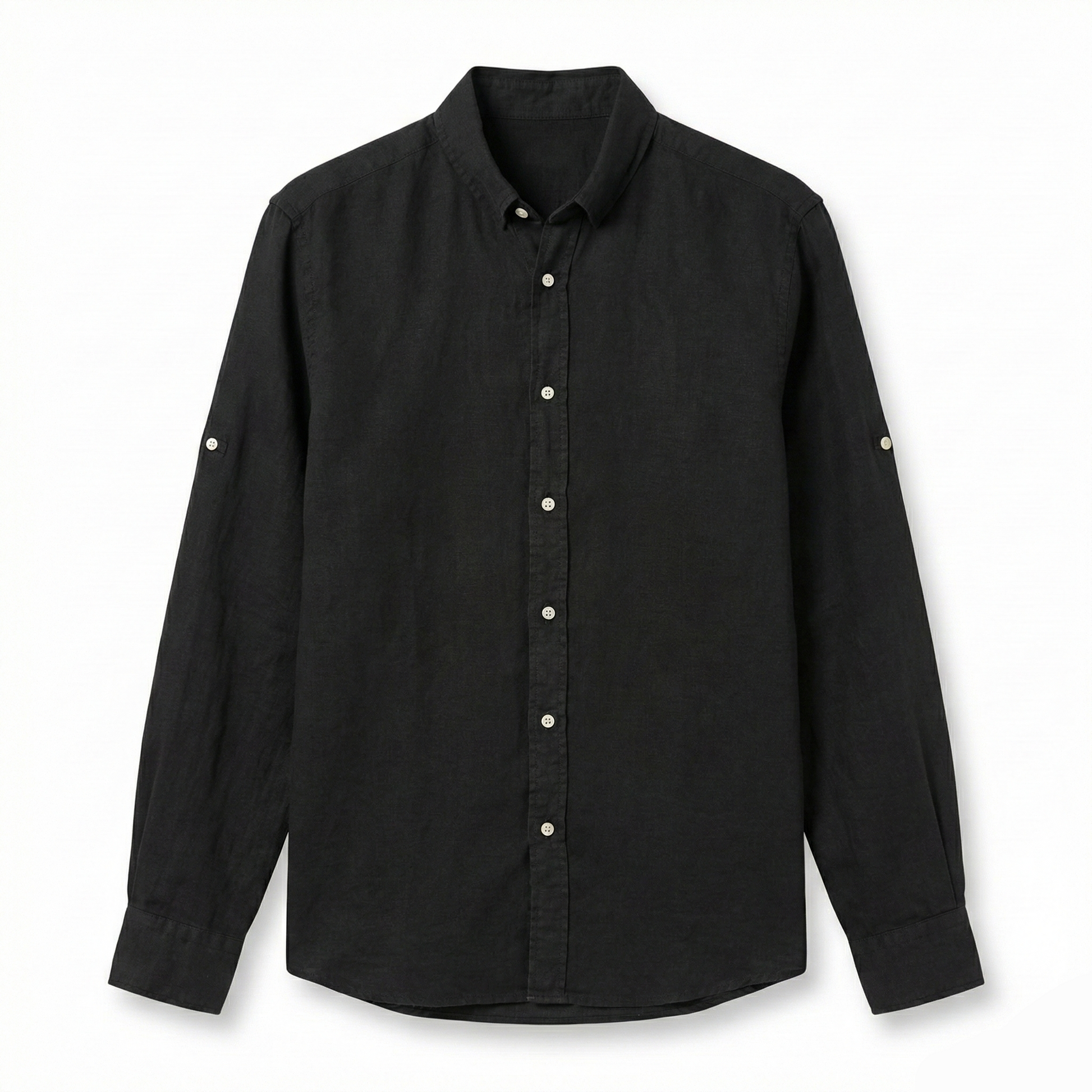 Keten Gömlek - Siyah