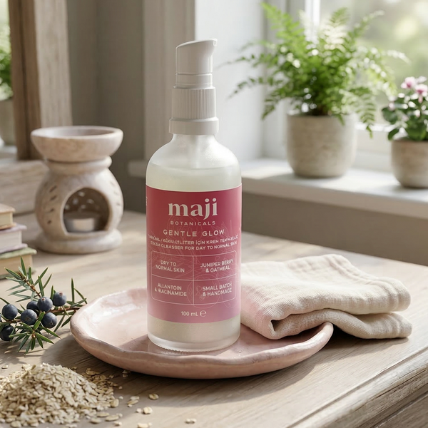 Bonherre mağazasından Maji Botanicals Gentle Glow, kuru ve hassas ciltler için çift aşamalı temizlik yapan yerli üretim krem temizleyici.
