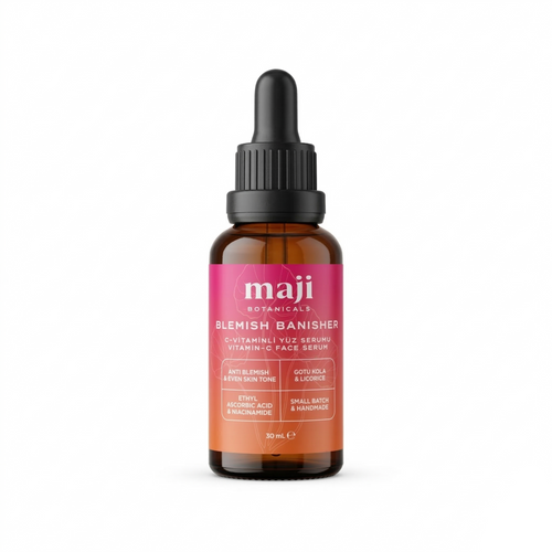 Bonherre mağazasından Maji Botanicals Blemish Banisher, leke karşıtı C vitamini ve niasinamid içerikli yerli üretim erkek yüz serumu.