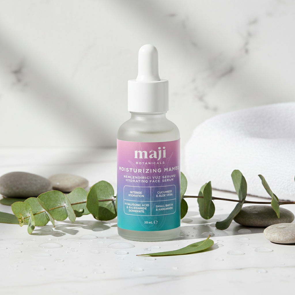 Bonherre mağazasından Maji Botanicals Moisturizing Mambo, Pentavitin ve aloe vera içerikli yerli üretim yoğun nemlendirici erkek yüz serumu.