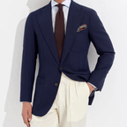 Orazio Luciano X Enis Inci - Koyu Lacivert Smith Wolens Saf Yün Hopsack Ceket