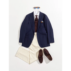 Orazio Luciano X Enis Inci - Koyu Lacivert Smith Wolens Saf Yün Hopsack Ceket