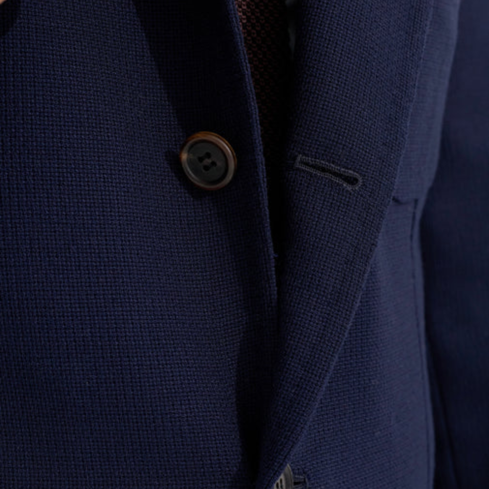 Orazio Luciano X Enis Inci - Koyu Lacivert Smith Wolens Saf Yün Hopsack Ceket