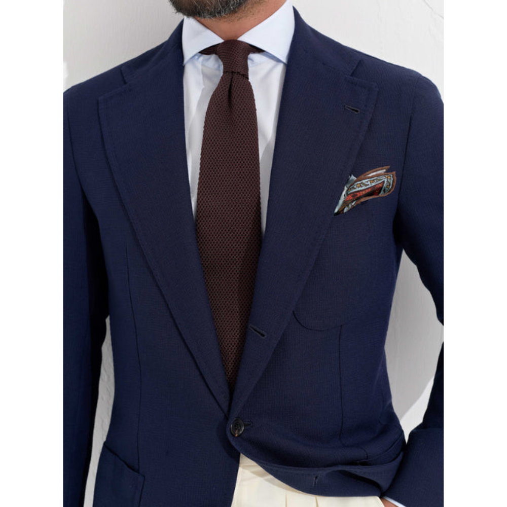 Orazio Luciano X Enis Inci - Koyu Lacivert Smith Wolens Saf Yün Hopsack Ceket