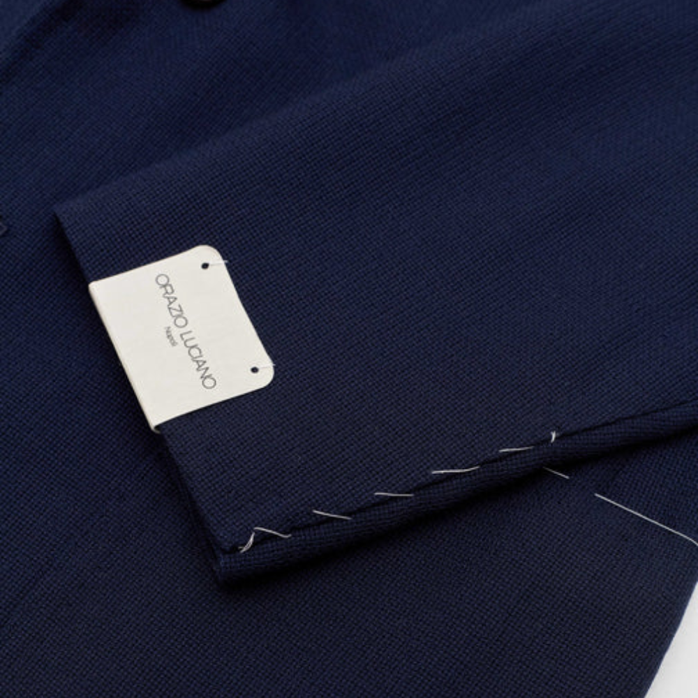 Orazio Luciano X Enis Inci - Koyu Lacivert Smith Wolens Saf Yün Hopsack Ceket