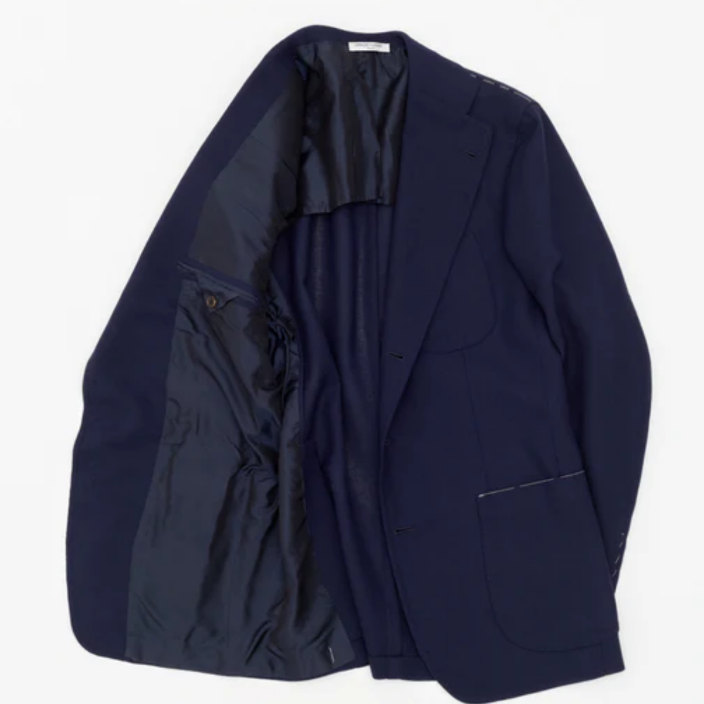 Orazio Luciano X Enis Inci - Koyu Lacivert Smith Wolens Saf Yün Hopsack Ceket