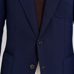 Orazio Luciano X Enis Inci - Koyu Lacivert Smith Wolens Saf Yün Hopsack Ceket