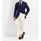 Orazio Luciano X Enis Inci - Koyu Lacivert Smith Wolens Saf Yün Hopsack Ceket