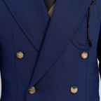 Saf Yün Hopsack Ceket - Lacivert