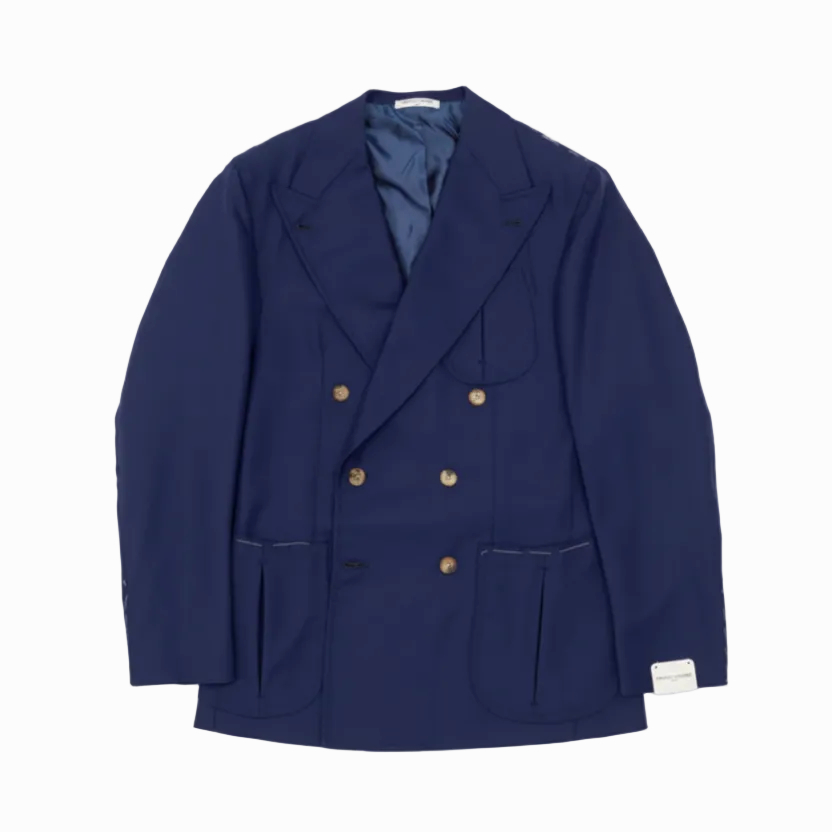 Saf Yün Hopsack Ceket - Lacivert