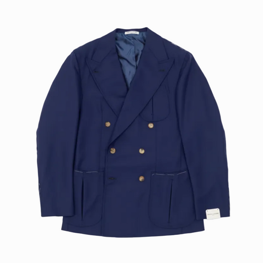 Saf Yün Hopsack Ceket - Lacivert