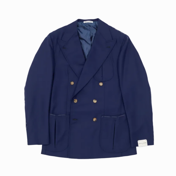 Saf Yün Hopsack Ceket - Lacivert