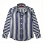 Riviera Di Perla Çizgili Beyaz Gömlek - Lacivert