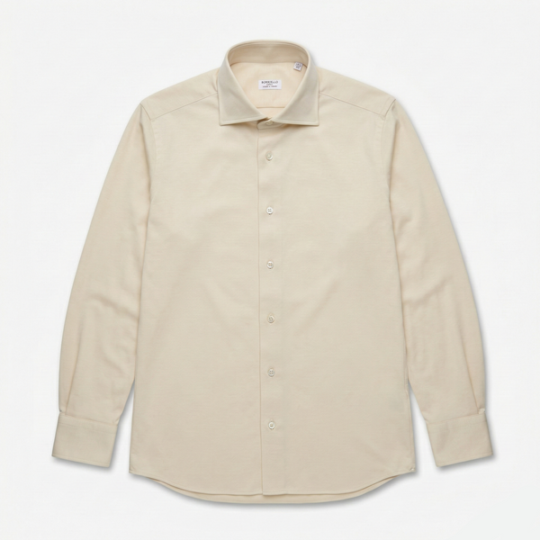 Spor Gömlek - Bej - Jersey Pamuklu