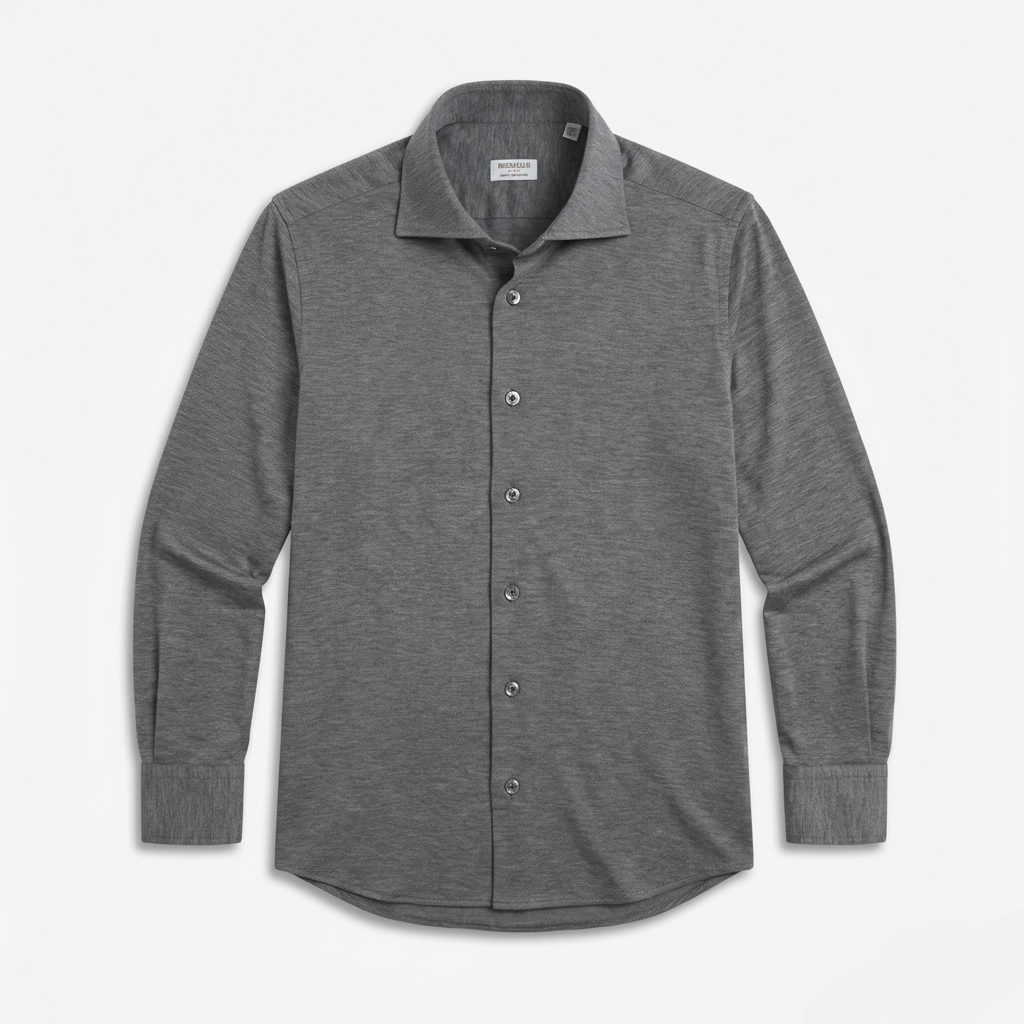 Spor Gömlek - Gri - Jersey Pamuklu