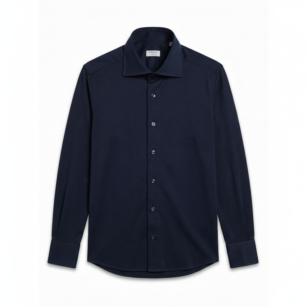 Spor Gömlek - Lacivert - Jersey Pamuklu