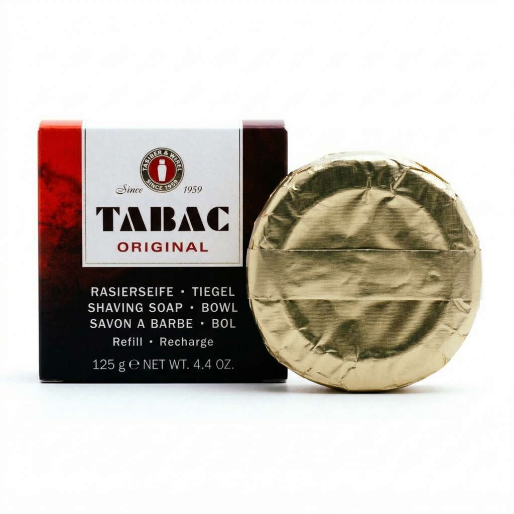 Bonherre mağazasından Tabac Original, zengin köpük sağlayan ve porselen kaselerle uyumlu 125 g lüks yedek tıraş sabunu.