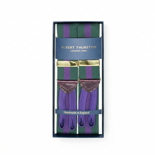 Yeşil ve Mor Şeritli Pantolon Askısı