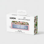 onherre mağazasından Lexon Flip+ x Jean-Michel Basquiat özel koleksiyon, "In Italian" desenli ters çevrilebilir LCD alarm saati.