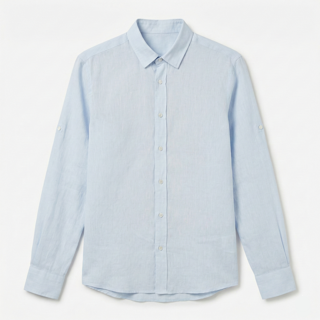Keten Gömlek - Açık Mavi