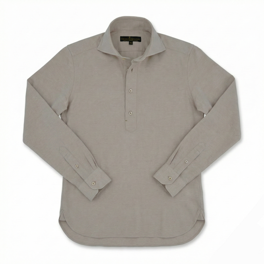 Argentina Organik Pamuk Polo Kesim Gömlek - Krem
