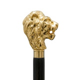 Bonherre mağazasından Pasotti Golden Lion, altın kaplama aslan başlı lüks İtalyan el yapımı baston.