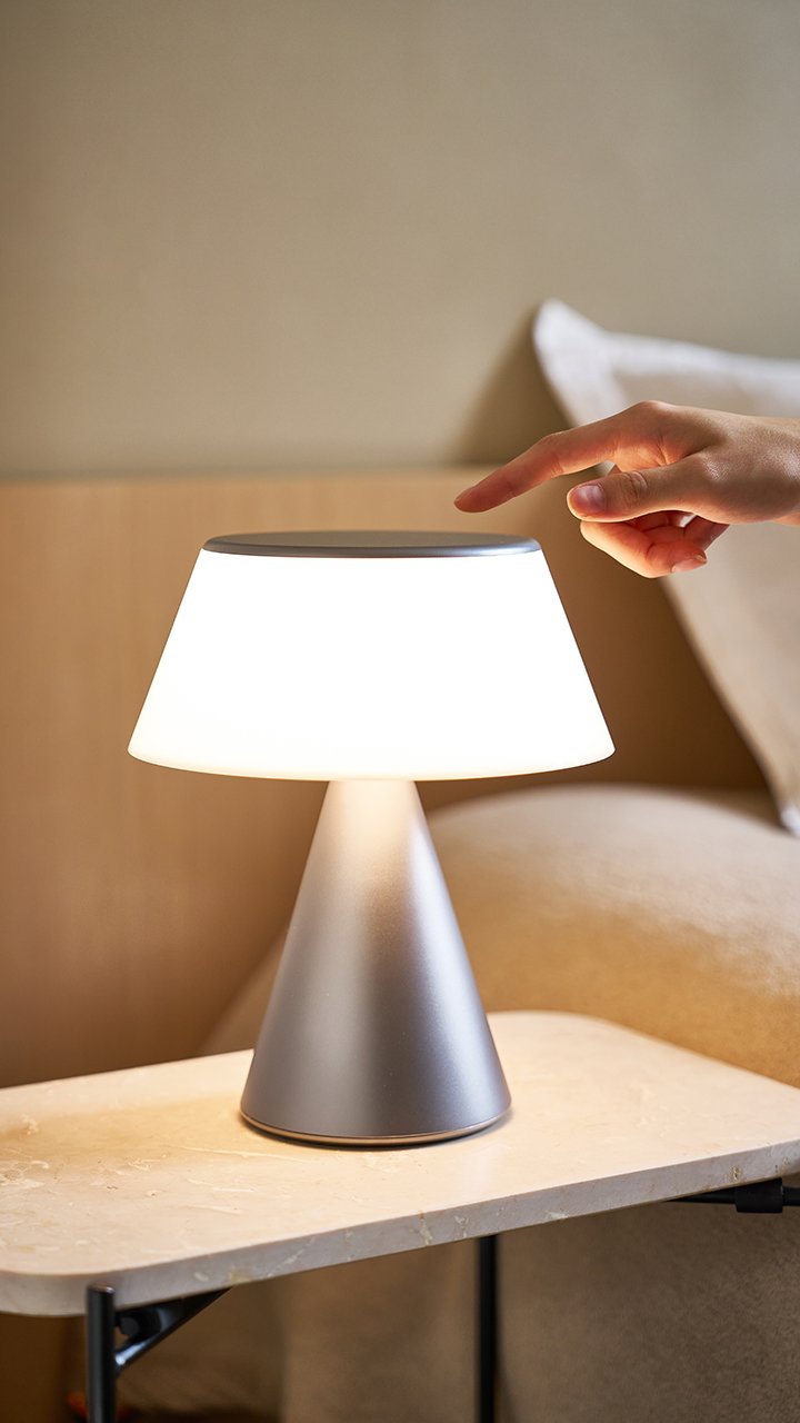 Lexon Luma XL Led Lamba Metalik Gri