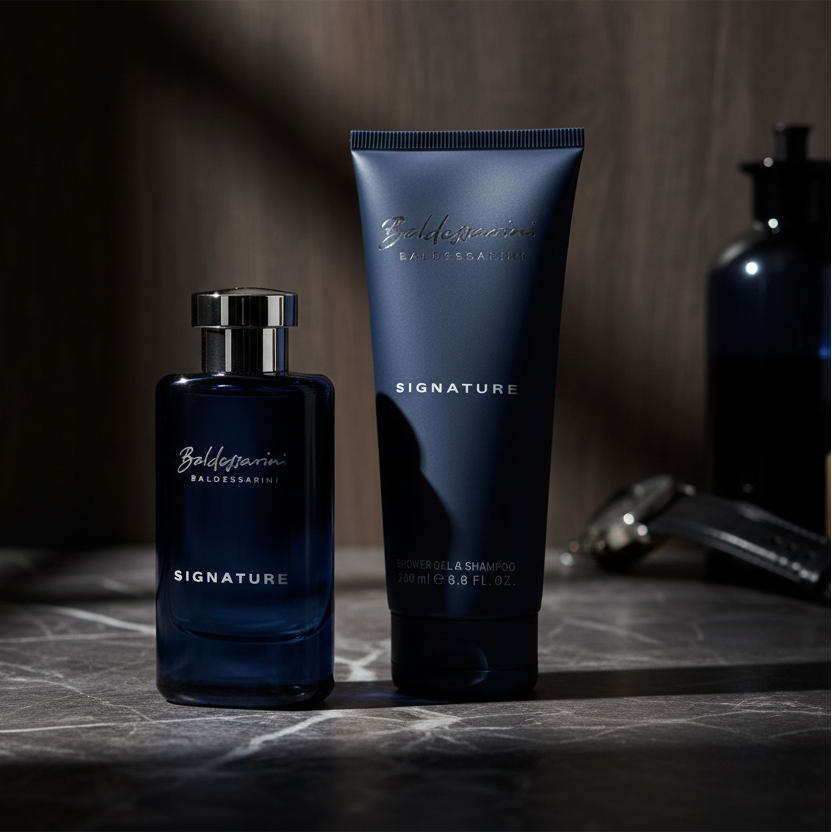 Bonherre mağazasından Signature erkek parfüm seti, selvi, elma, deri ve Akigala ağacı notalı 50 ml EDT ve 200 ml duş jeli & şampuan.