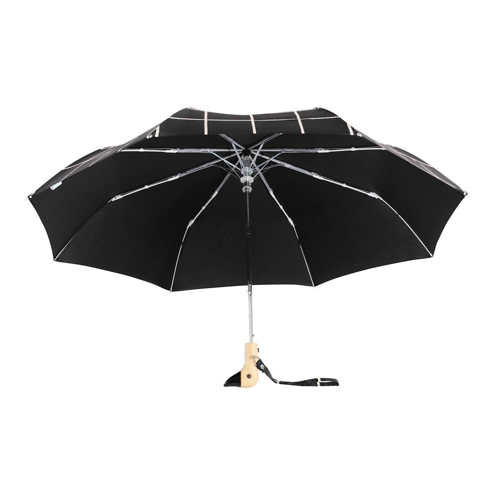 Bonherre mağazasından Original Duckhead Black Grid, kareli desenli lüks ördek başlı otomatik şemsiye.